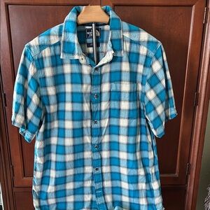 The North Face Blue and White Plaid Casual Shirt